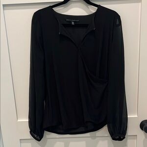 White House Black Market Black Blouse